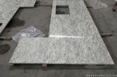 Countertop Pulau Marmar Kelabu Pandora Berkulit